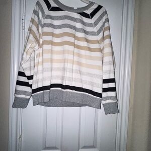 Old Navy Women's Striped Sweater - Black, Gray, Cream